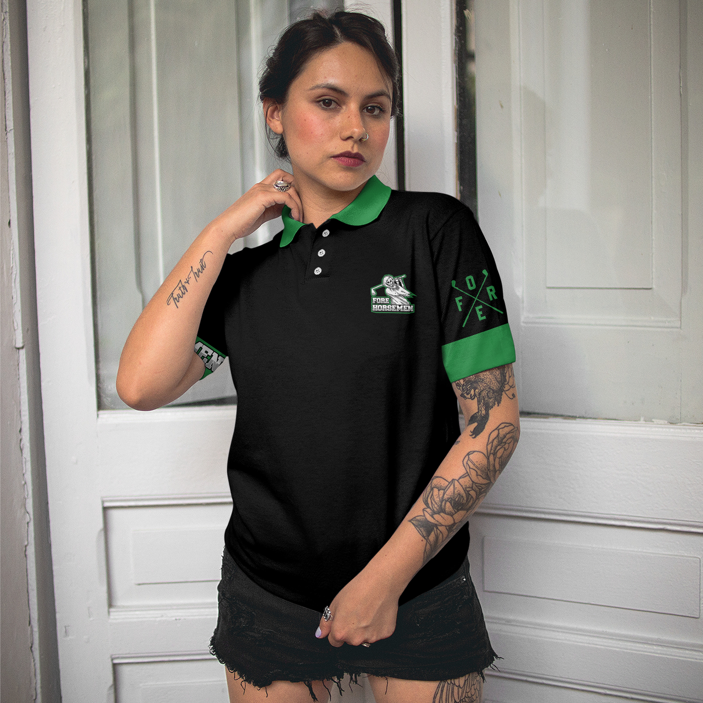Fore Horsemen Short Sleeve Women Polo Shirt, Fore Horsemen Shirt For Women
