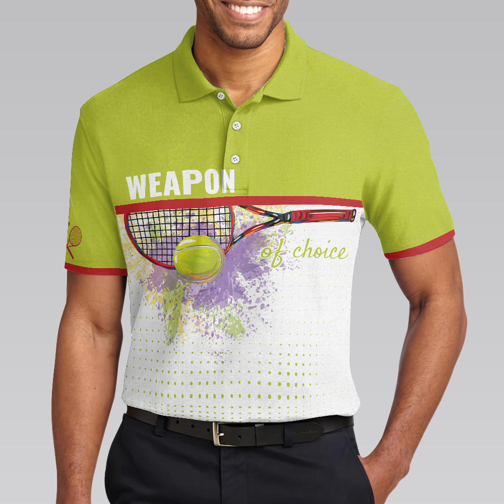 Weapon Of Choice Short Sleeve Polo Shirt, Tennis Racket Hit The Ball Polo Shirt, Best Golf Shirt For Men - Perfect Gift For Men, Tennis Players