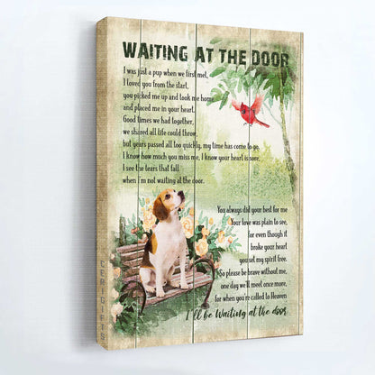 Jesus Portrait Canvas - Beagle, Cardinal, In the park Portrait Canvas - Gift For Christian - Waiting at the door for you