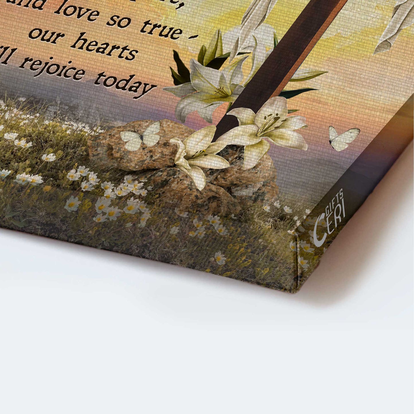 Jesus Portrait Canvas - Beautiful Cross, Lily Flower, Pretty Sunset, Us Flag Portrait Canvas - Gift For Christian - Amazing Grace