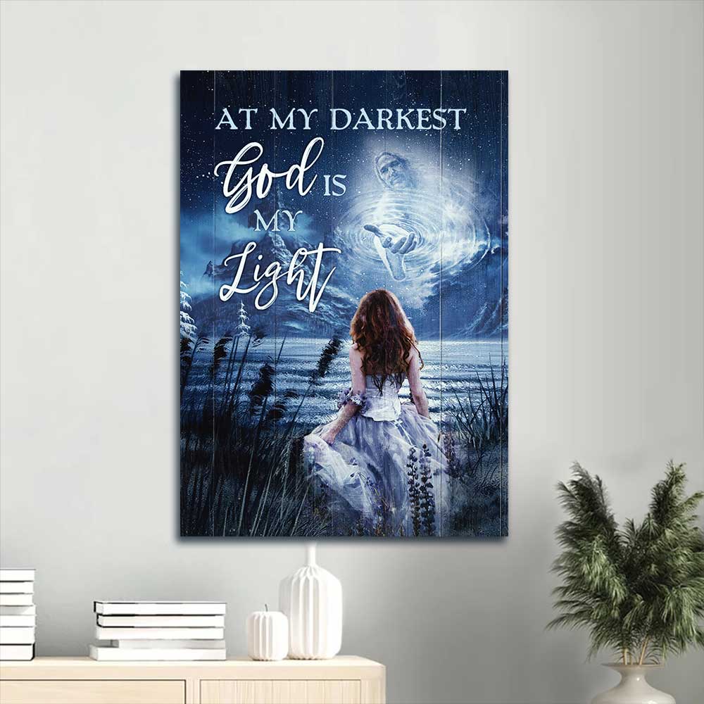 Jesus Portrait Canvas - Beautiful nigh sky, Beautiful girl, Come to Jesus Portrait Canvas - Gift For Christian - God is my life