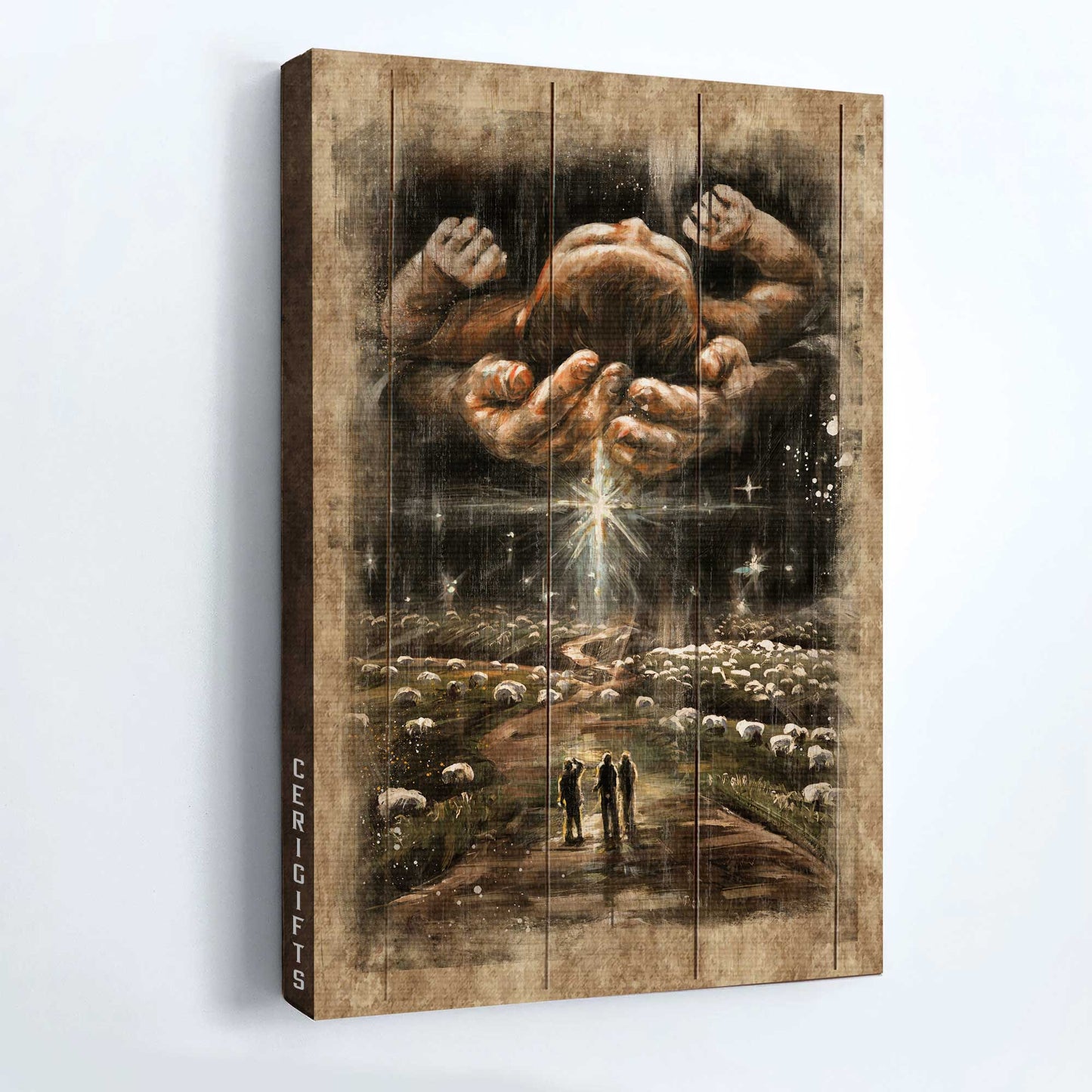 Jesus Portrait Canvas - Beautiful night sky, The day he was born Jesus Portrait Canvas - Gift For Christian