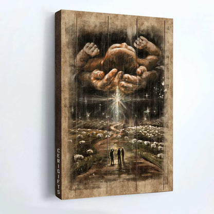 Jesus Portrait Canvas - Beautiful night sky, The day he was born Jesus Portrait Canvas - Gift For Christian