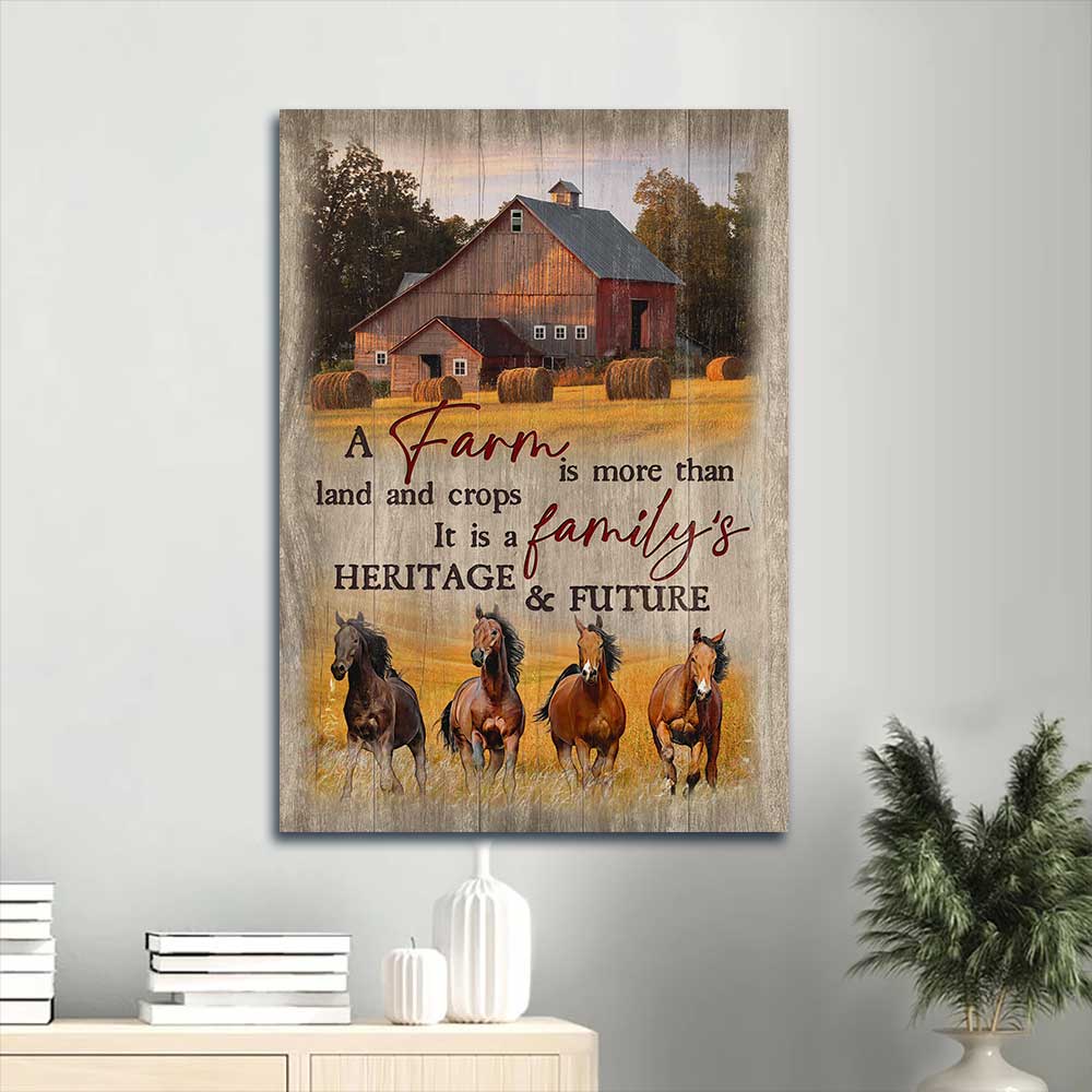 Jesus Portrait Canvas - Beautiful rice field, Running horse Portrait Canvas - Gift For Christian - A farm is more than land and crops