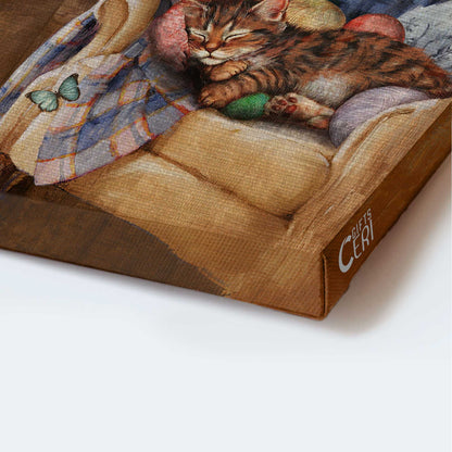 Jesus Portrait Canvas - Beautiful room, Sleeping cat, Flower drawing Portrait Canvas - Gift For Christian -  Simply blessed