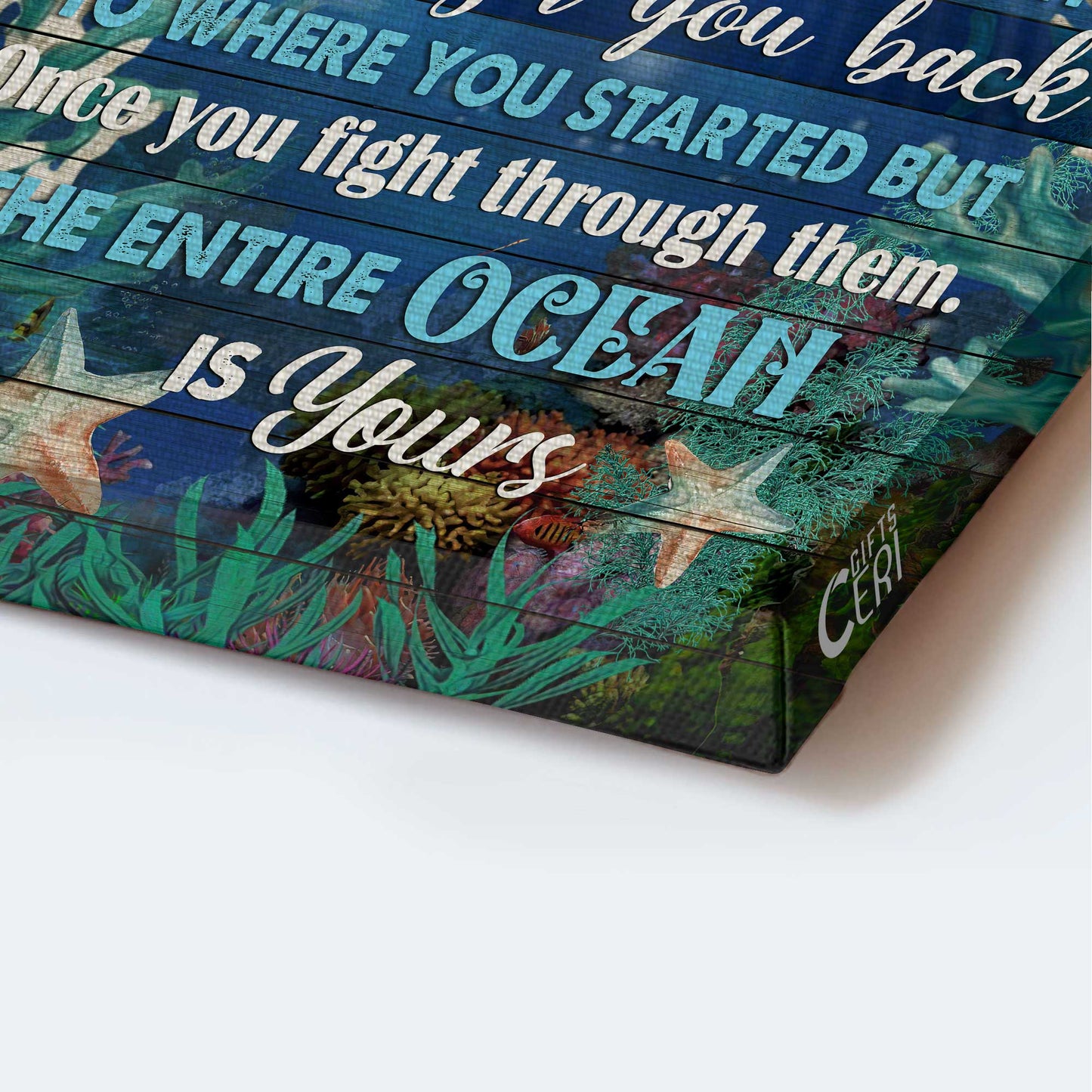 Jesus Portrait Canvas - Beautiful sea turtle, Deep ocean, Infinite halo, Life is like the ocean Portrait Canvas - Gift For Christian