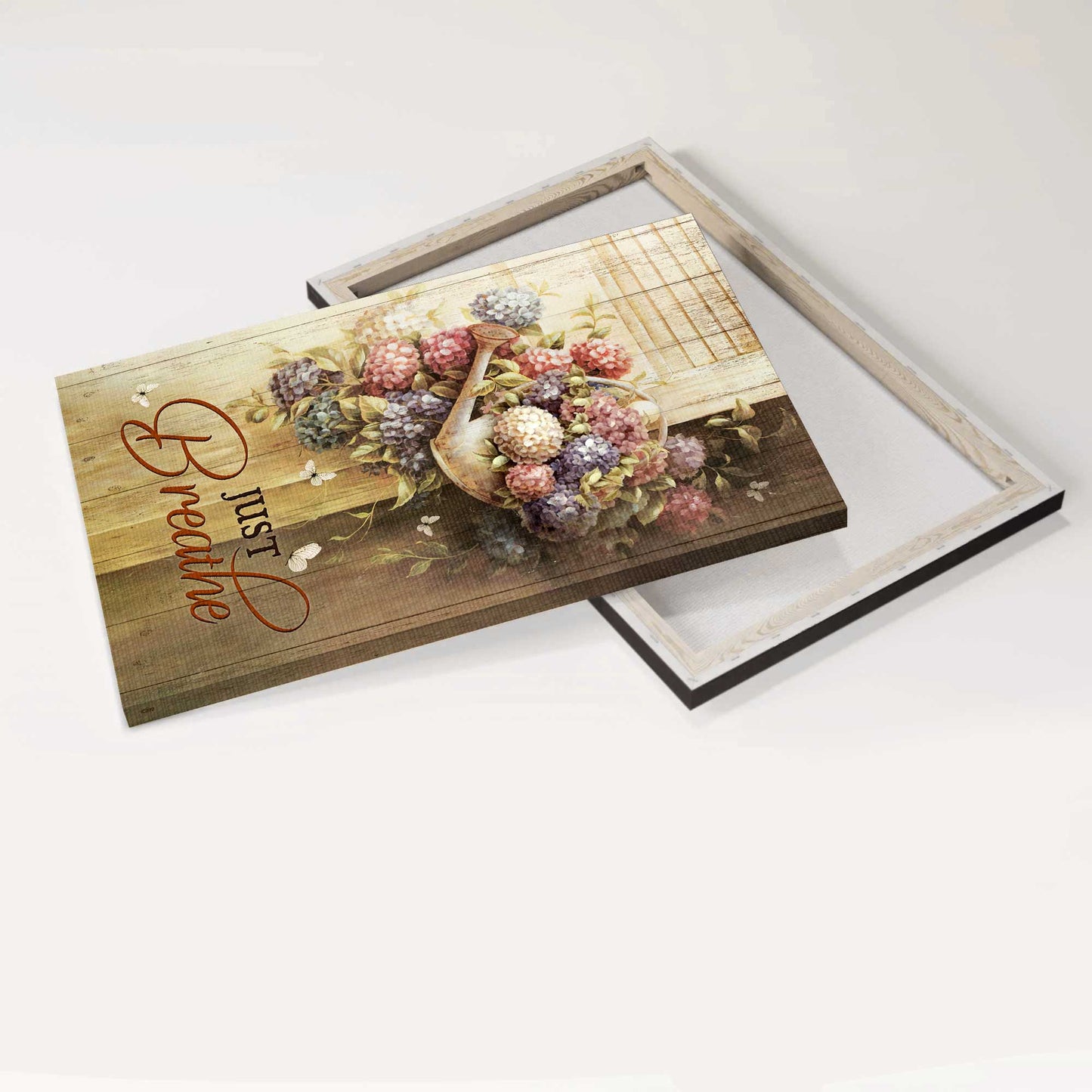 Jesus Portrait Canvas - Beautiful watercolor flowers, White butterfly, Vintage painting Portrait Canvas - Gift For Christian - Just breathe