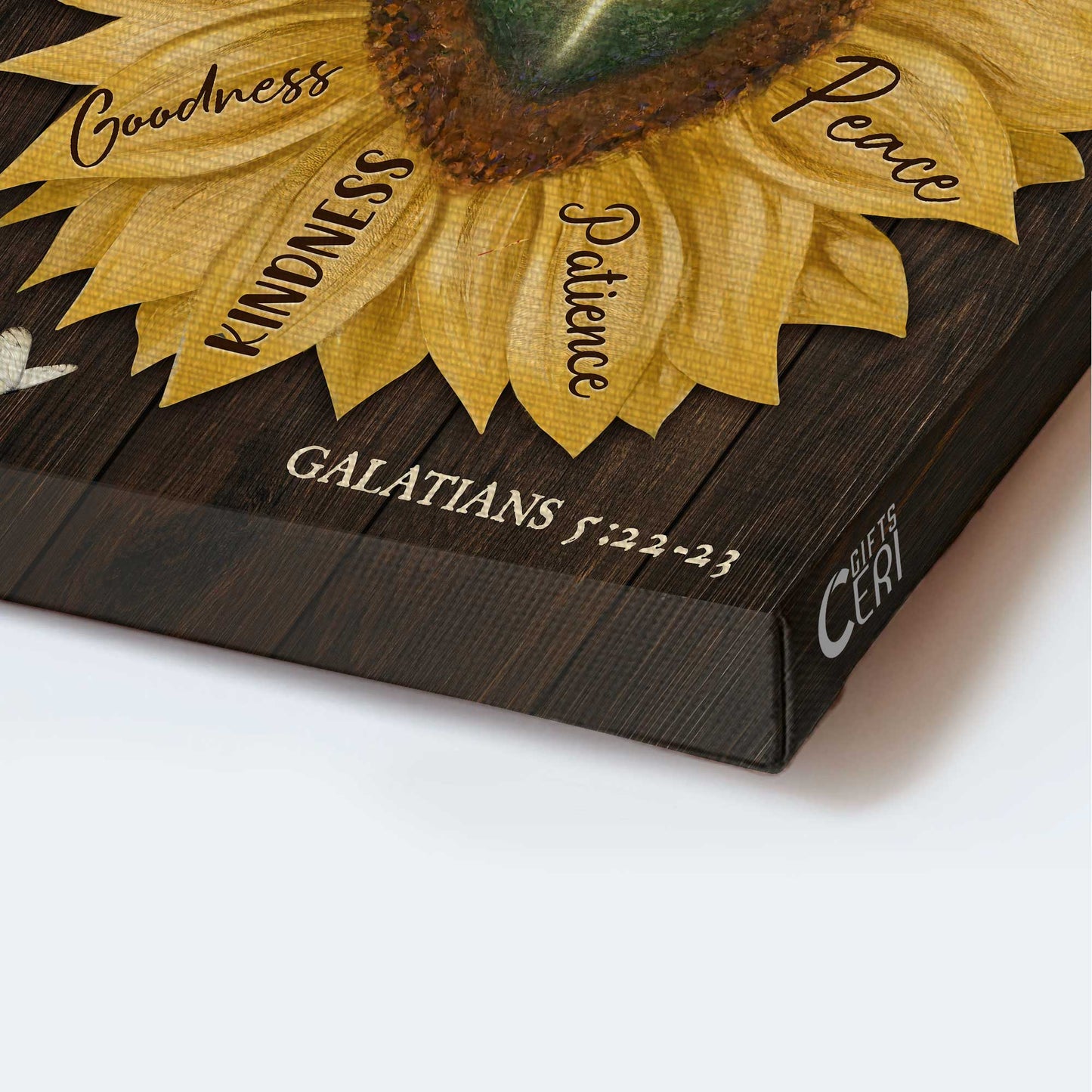 Jesus Portrait Canvas - Big sunflower, Heart shape, Cross Portrait Canvas - Gift For Christian - The fruit of the spirit Portrait Canvas