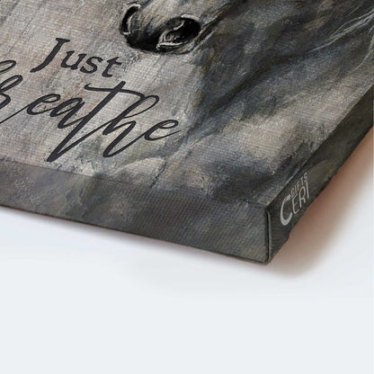 Jesus Portrait Canvas - Black and White painting, Horse Painting, White horse canvas- Gift for Christian- Just breathe - Portrait Canvas Prints, Christian Wall Art
