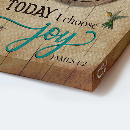 Jesus Portrait Canvas - Blue flower farm, Vineyard, Circle window, Hummingbird Portrait Canvas - Gift For Christian - Today I choose joy Portrait Canvas