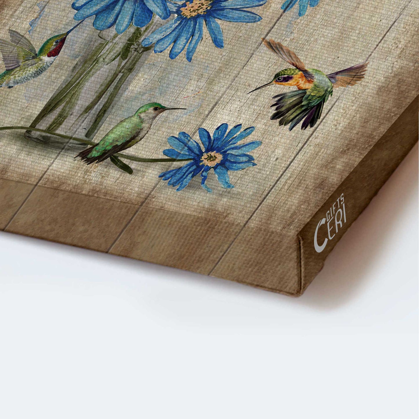 Jesus Portrait Canvas - Blue flower painting, Watercolor hummingbird, Motivational quote Portrait Canvas - Gift For Christian - Just have faith Portrait Canvas