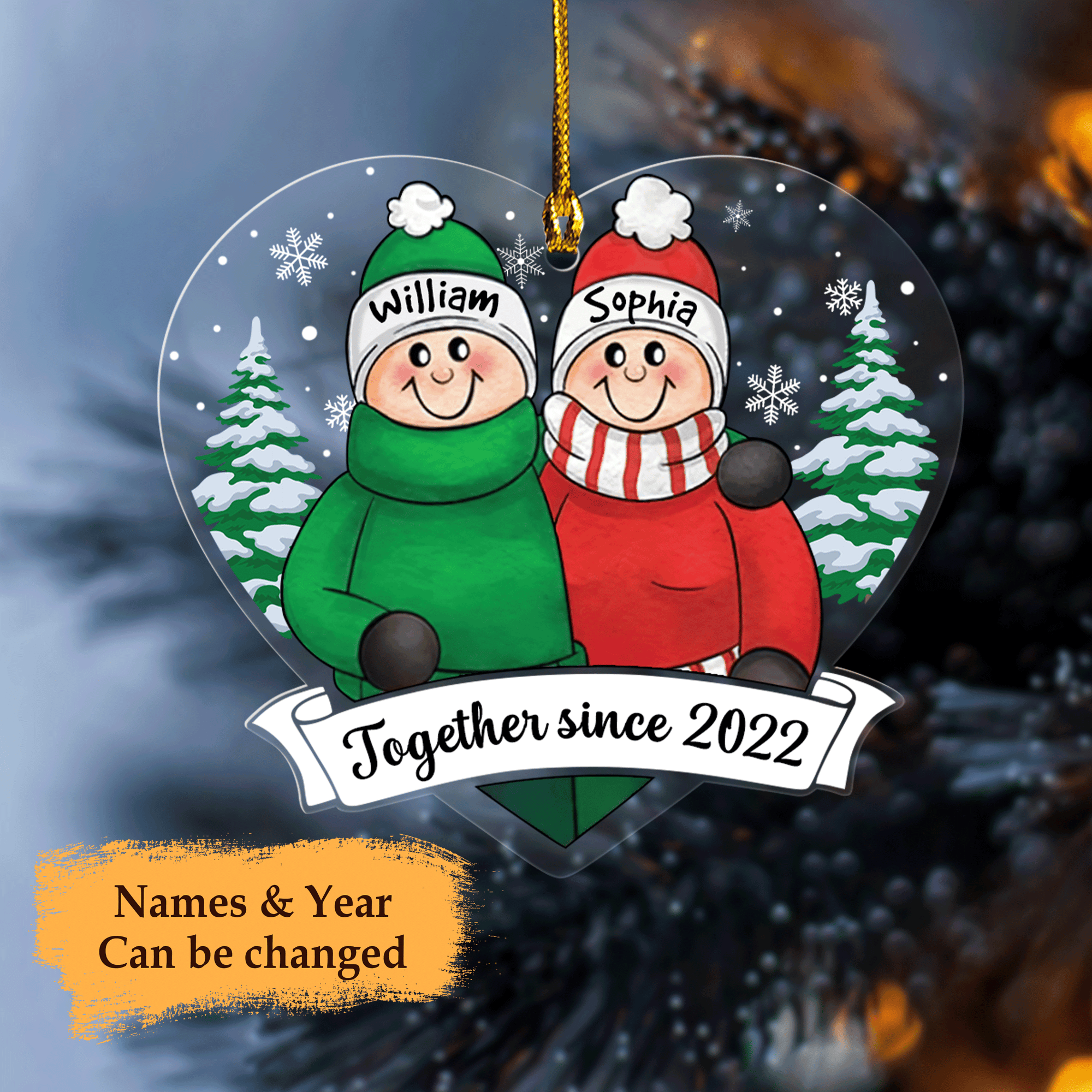 Couple - Personalized Custom Shaped Acrylic Ornament - We Are Together - Christmas Gift For Couple, Spouse, Lover, Husband, Wife, Boyfriend, Girlfriend