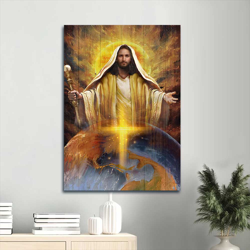 Jesus Portrait Canvas - Jesus got the whole world in his hands  Portrait Canvas - Inspirational gift, Gift For Religious Christian