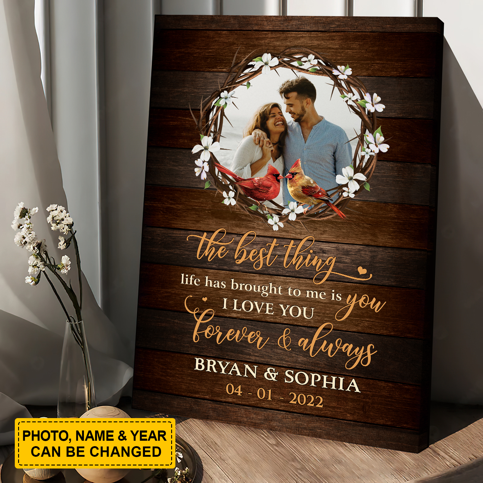 Couple Canvas - Personalized Custom Portrait Canvas - The Best Thing - Custom Gift for Couple, Lovers, Family