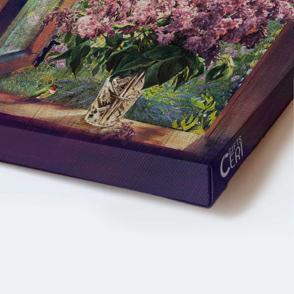 Jesus Portrait Canvas - Lavender drawing, Green meadow land, Vintage window Canvas - Gift For Christian - Just breathe Portrait Canvas