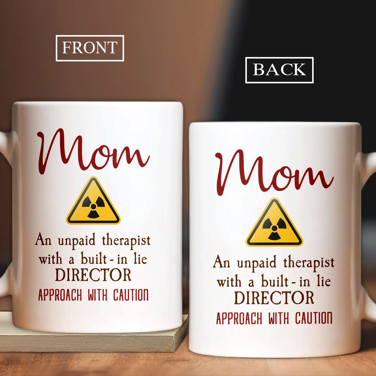 Family White Mug, Mother's Day Gifts, Mother Gift Ceramic Mug, Perfect Gift For Mom, Mother - Danger Sign, Mom Is An Unpaid Therapist Coffee Mug