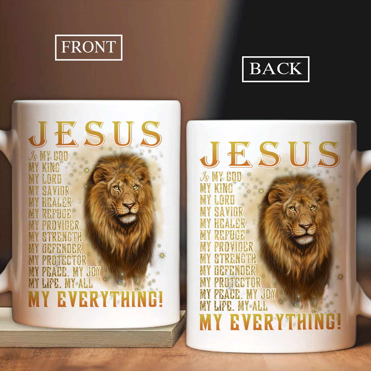 Jesus Black Mug, Christian Mug Gift, God Coffee Mug, Religious Mug, Faith Mug - Lion King Mug, Jesus Is My Everything