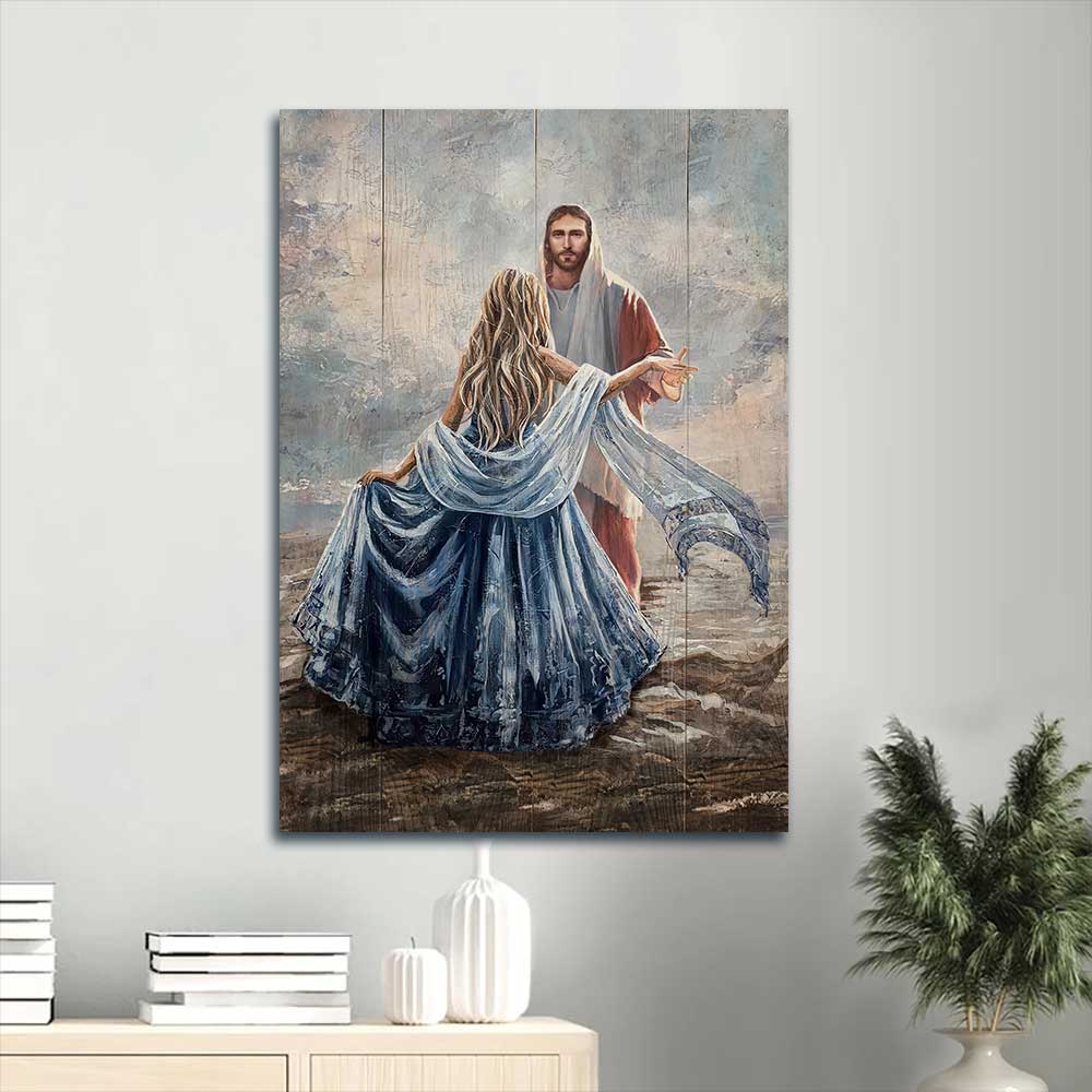 Jesus Portrait Canvas - Jesus painting, Beautiful girl painting, A dance with Jesus Portrait Canvas - Gift For Christian Canvas Prints, Christian Wall Art