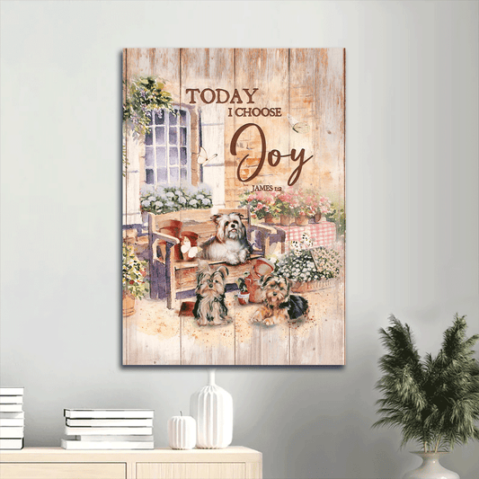 Yorkshire Terrier Portrait Canvas- Awesome Yorkshire, Peaceful Garden, Dog Portrait Canvas- Gift For Yorkshire Terrier Lover- Today I Choose Joy
