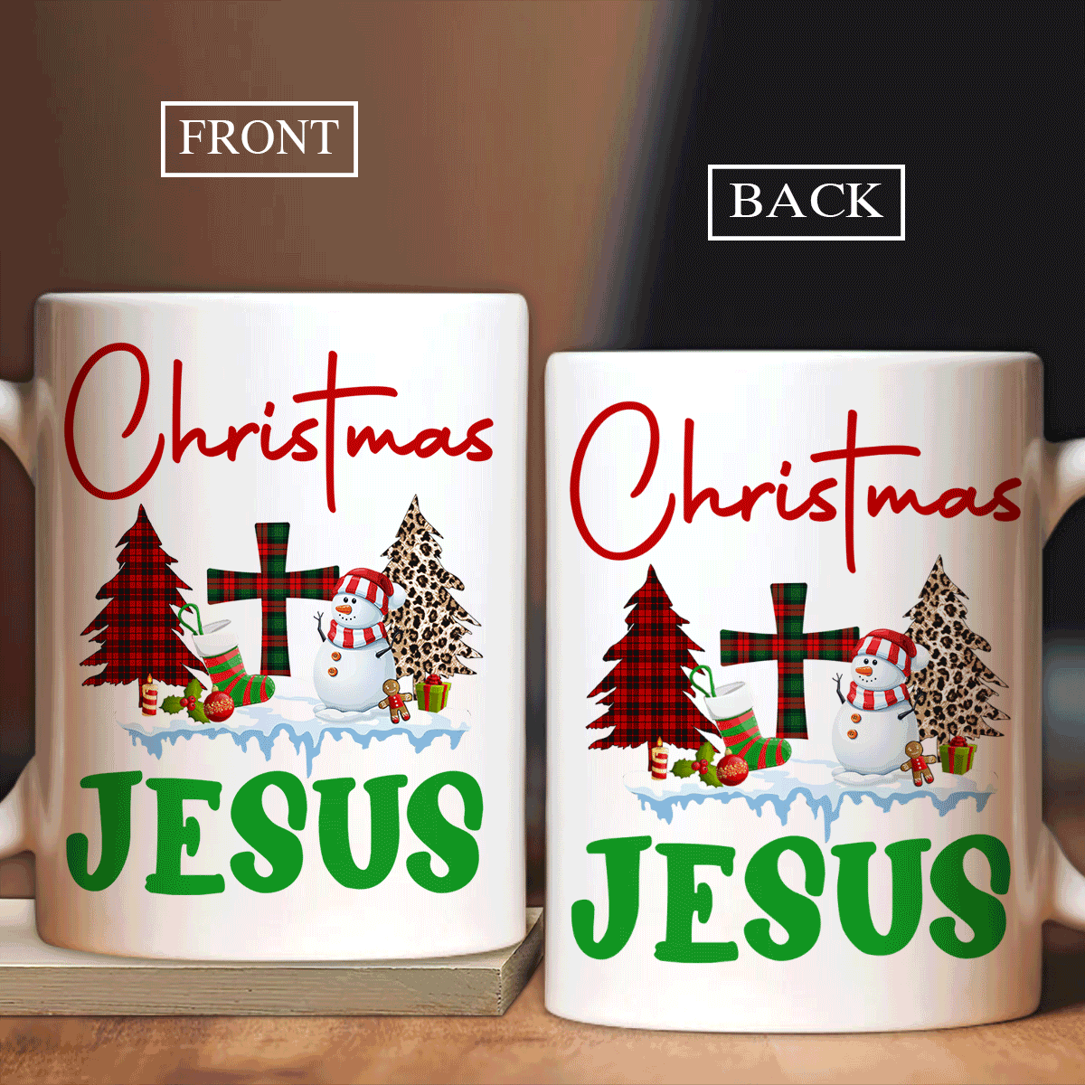 Jesus White Mug, Christian Mug Gift, Religious Mug, Faith Mug, Christmas Mug - Snowman White Mug, Winter Garden Mug, Christmas Is For Jesus