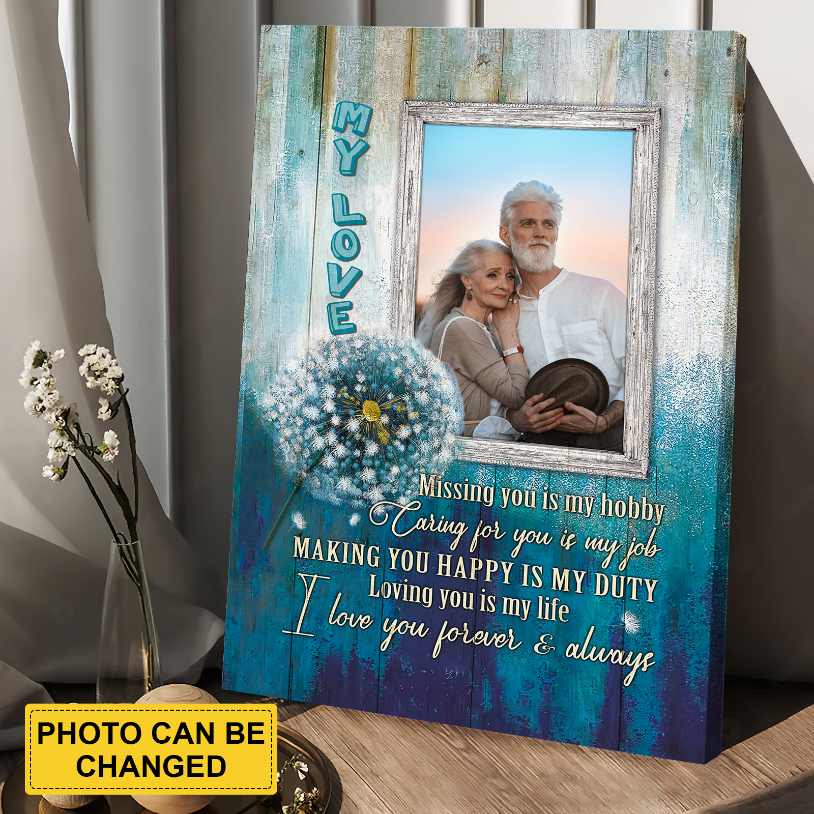 Memorial Canvas - Personalized Custom Portrait Canvas - My Love, Missing You Is My Hobby - Custom Memorial Gift For Someone Who Lost A Loved One