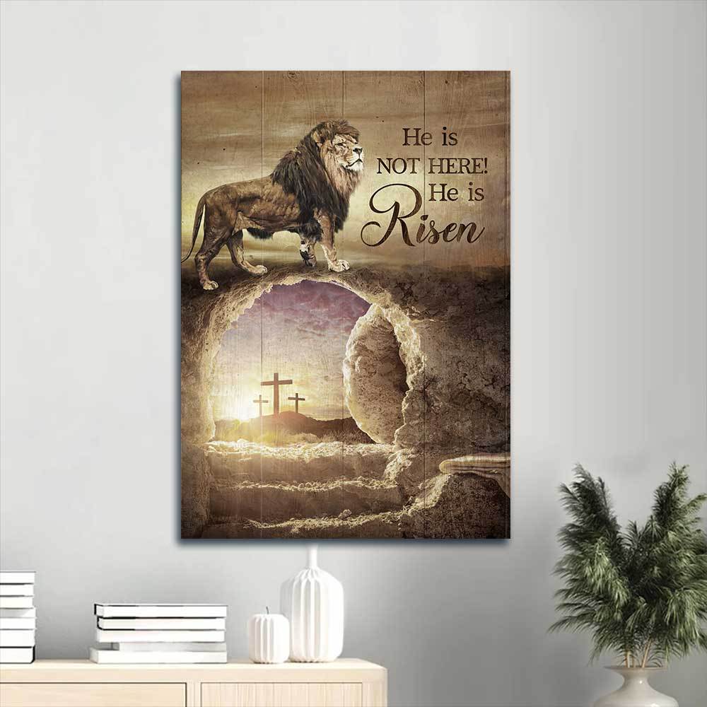 Jesus Portrait Canvas - Lion of Judah, Lion painting, Sunrise painting Portrait Canvas - Gift For Christian - He is risen Portrait Canvas