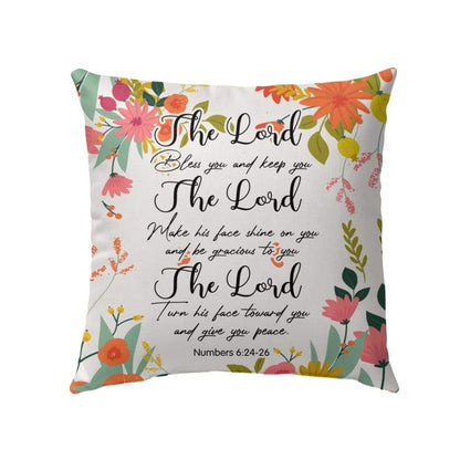 Bible Verse Pillow - Jesus Pillow - Gift For Christian - The Lord Bless You And Keep You Numbers 6:24-26 Pillow