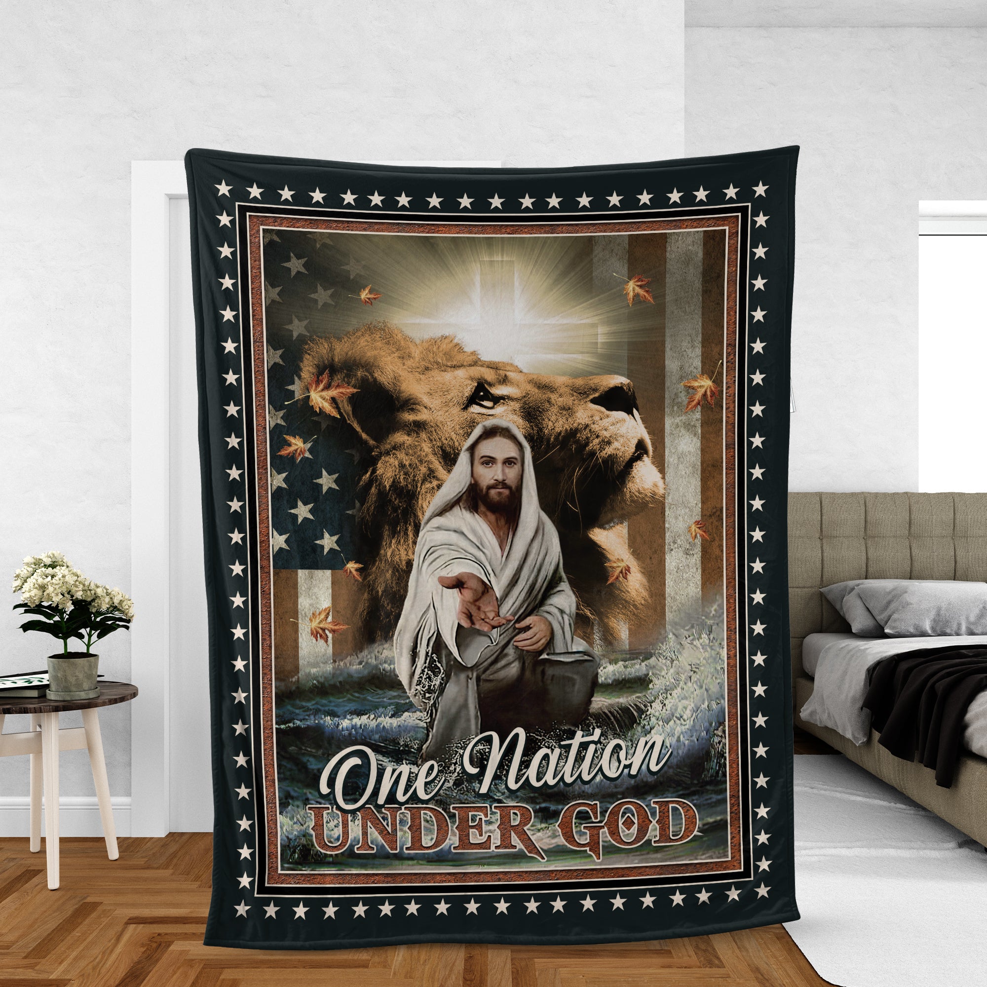 Christian Throw Blanket, Jesus Blanket, Faith Blanket, Inspirational Gift - One Nation Under God Blanket