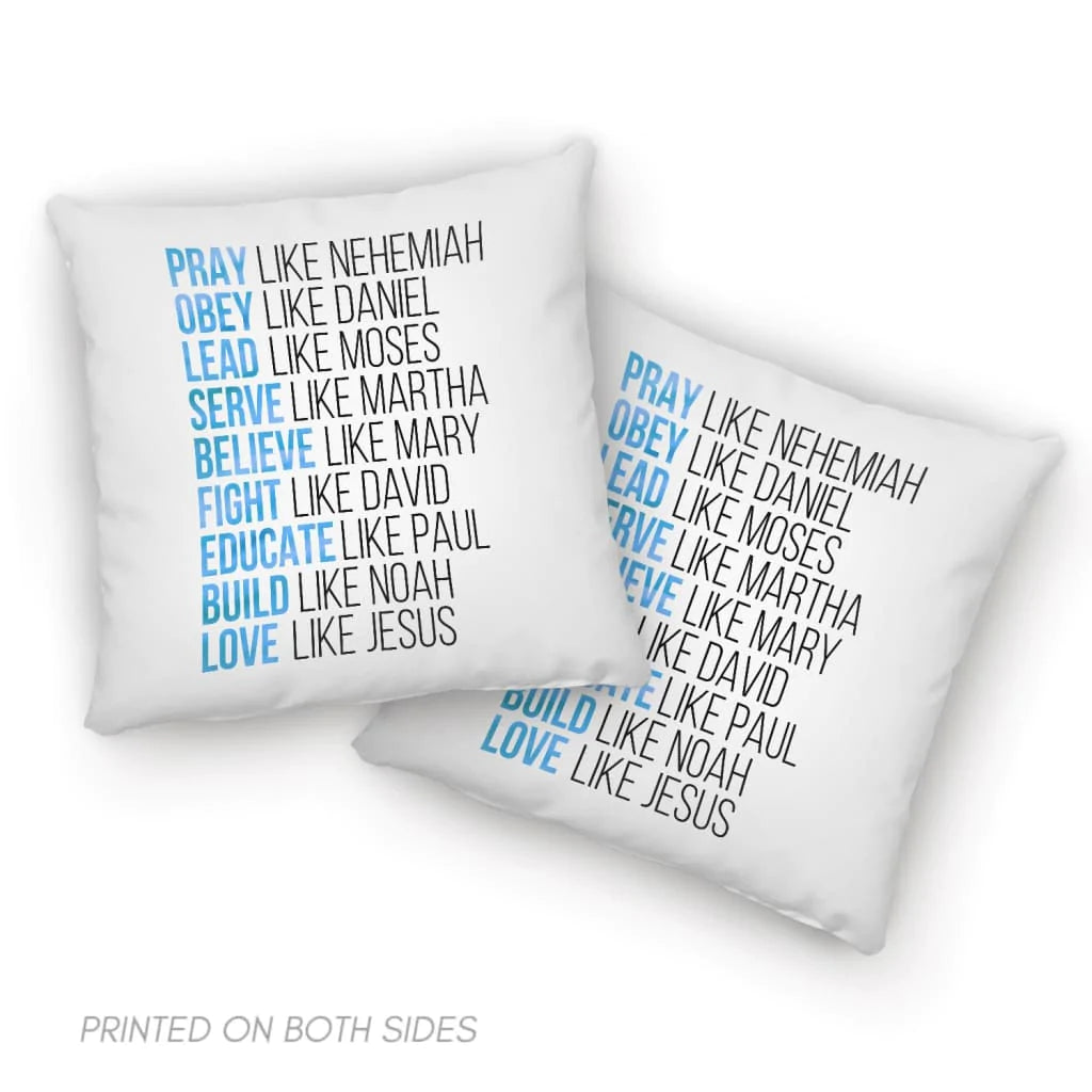 Bible Verse Pillow - Jesus Pillow - Gift For Christian - Pray Like Nehemiah Obey Like Daniel Christian Pillow