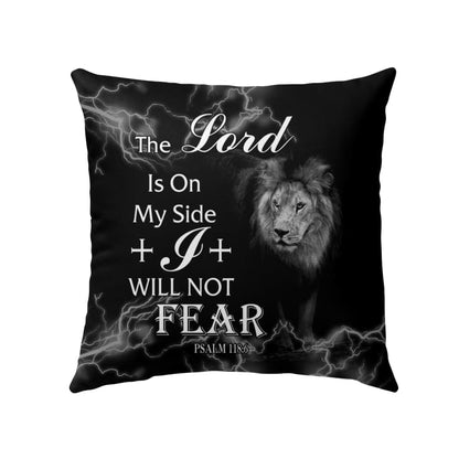 Jesus Pillow - Lion Pillow - Gift For Christan - Psalm 118:6 The Lord is on my side Throw Pillow
