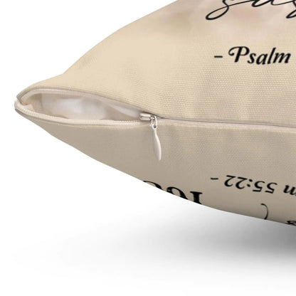 Bible Verse Pillow - Jesus Pillow - Hand Of God, Cross Pillow - Gift For Christan - Psalm 55:22 Cast your burden upon the Lord Throw Pillow