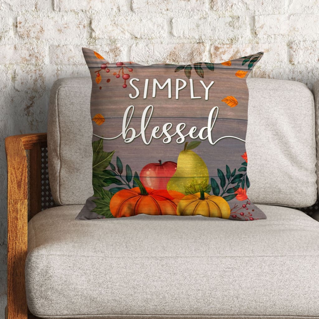 Jesus Pillow - Fruit, Leaf Pillow - Gift For Christian - Simply blessed Throw Pillow