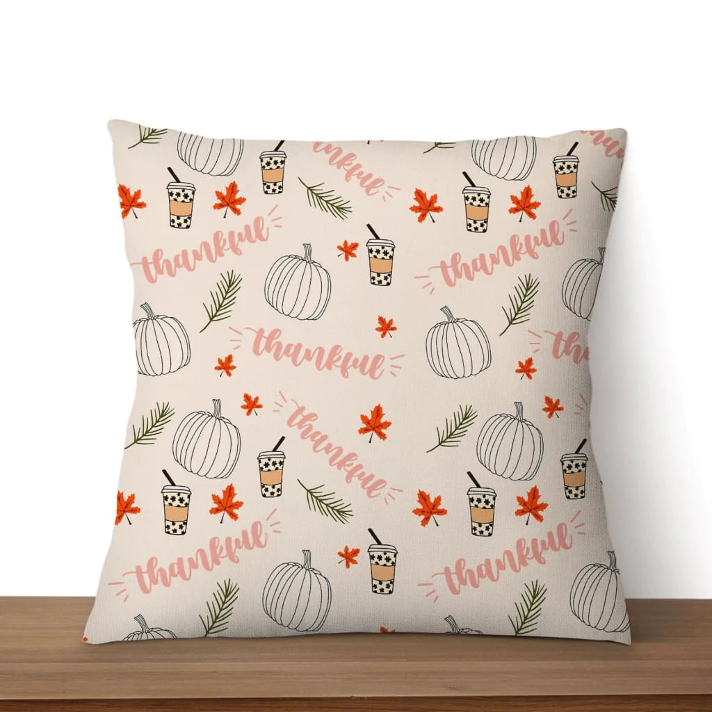 Jesus Pillow - Pumpkin Art, Fall Leaves Pillow - Gift For Christian, Thanksgiving Day - Thankful pillow