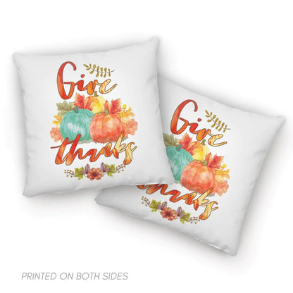 Pumpkin, Autumn Floral Leaf Pillow - Gift For Thanksgiving Day - Give thanks Throw Pillow
