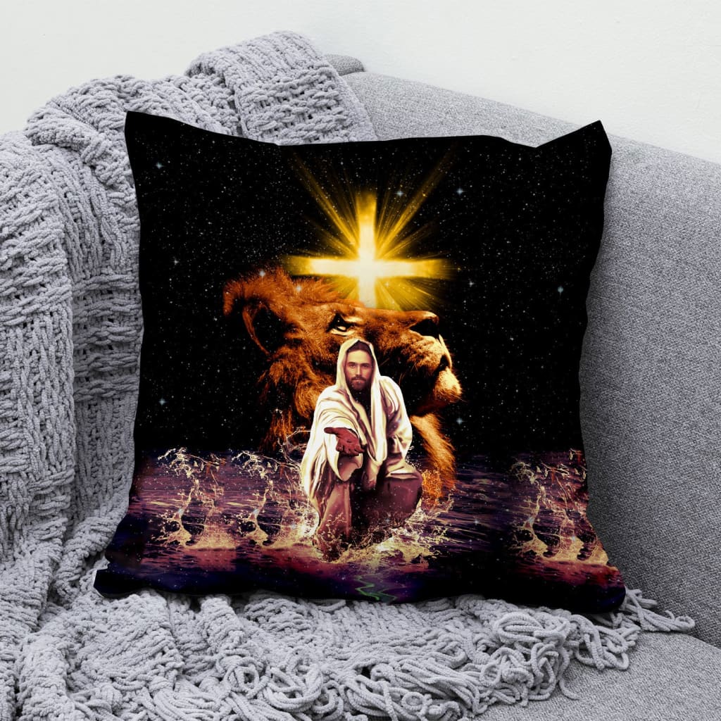 Jesus Pillow - The Lion of Judah, Hand God Pillow - Gift For Christian - Jesus reaching out his hand Pillow