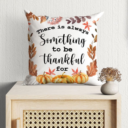 Jesus Pillow - Pumpkin Art, Autumn Leaves Pillow - Gift For Christian - There is always something to be thankful for Throw Pillow