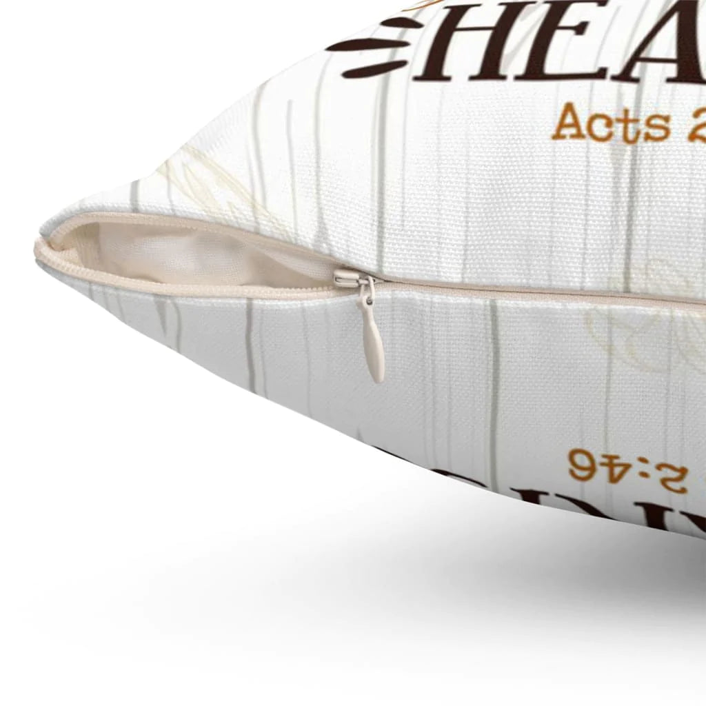 Bible Verse Pillow - Jesus Pillow - Gift For Christian - They broke bread in their homes Acts 2:46 Throw Pillow