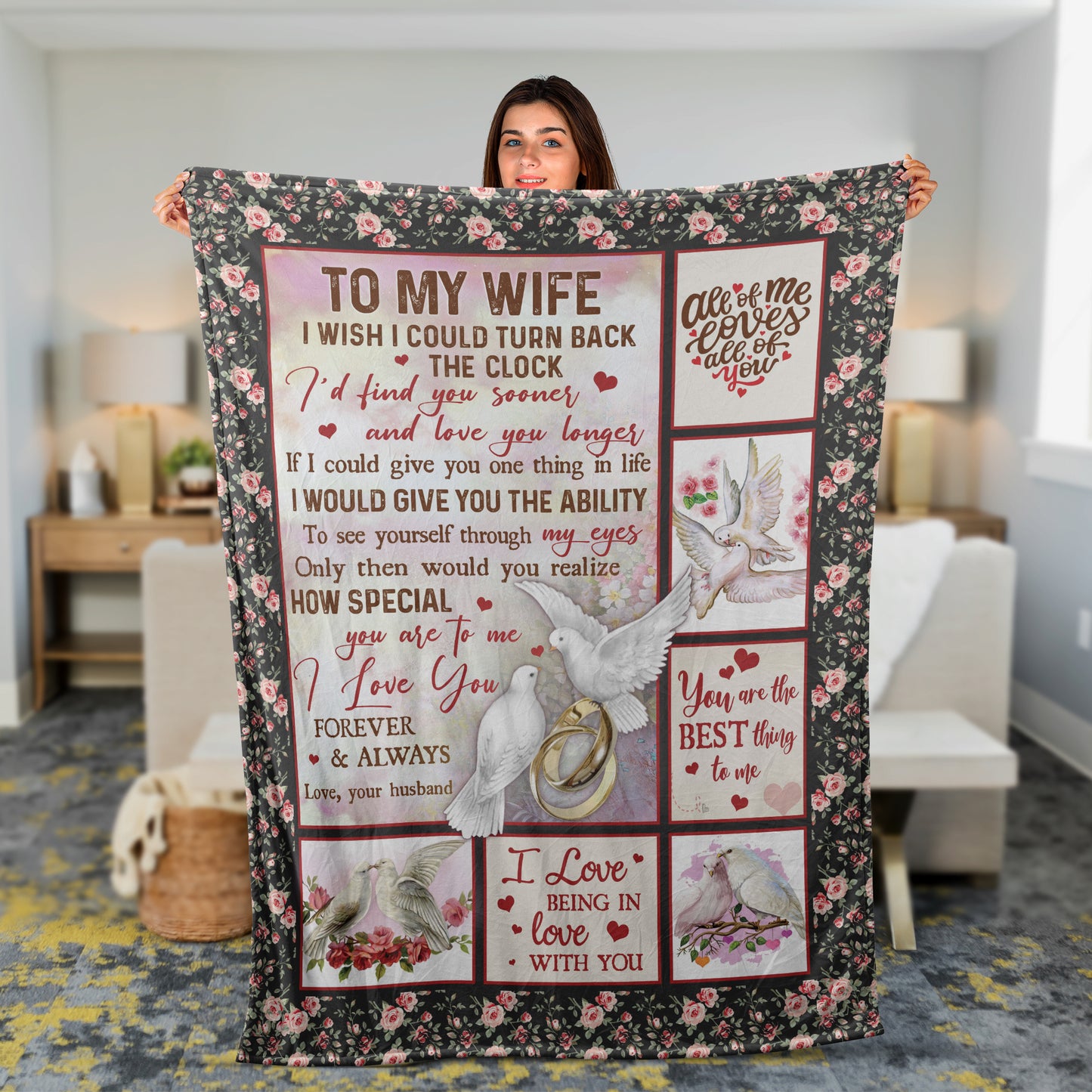 Couple Blanket, To My Wife Blanket, Valentine's Day Gift, Gifts For Wife From Husband, Doves Blanket - Wedding Rings, You Are The Best Thing To Me