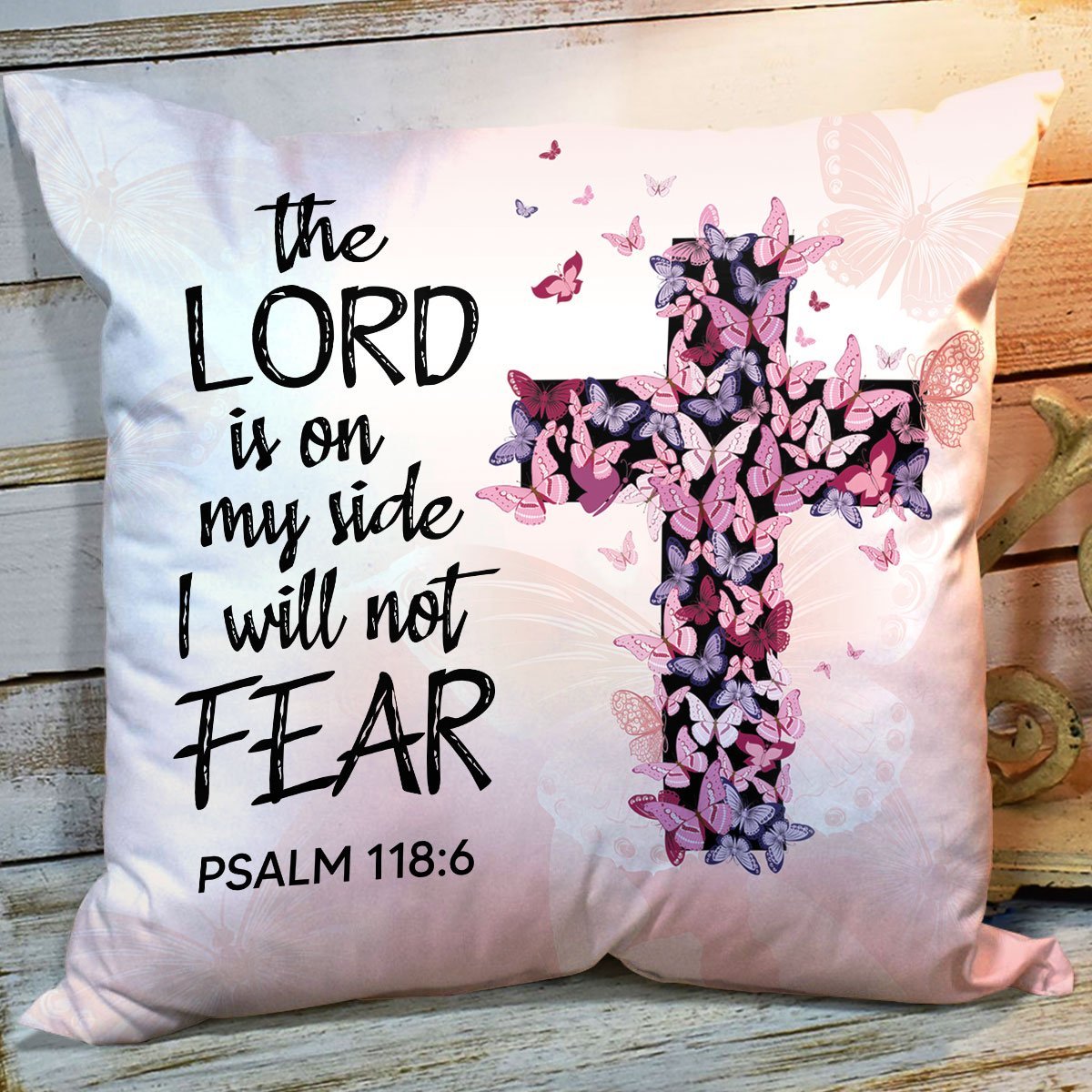 Bible Verse Pillow - Scripture Pillow - God Pillow -  The Lord Is On My Side - Beautiful Flower Throw Pillow