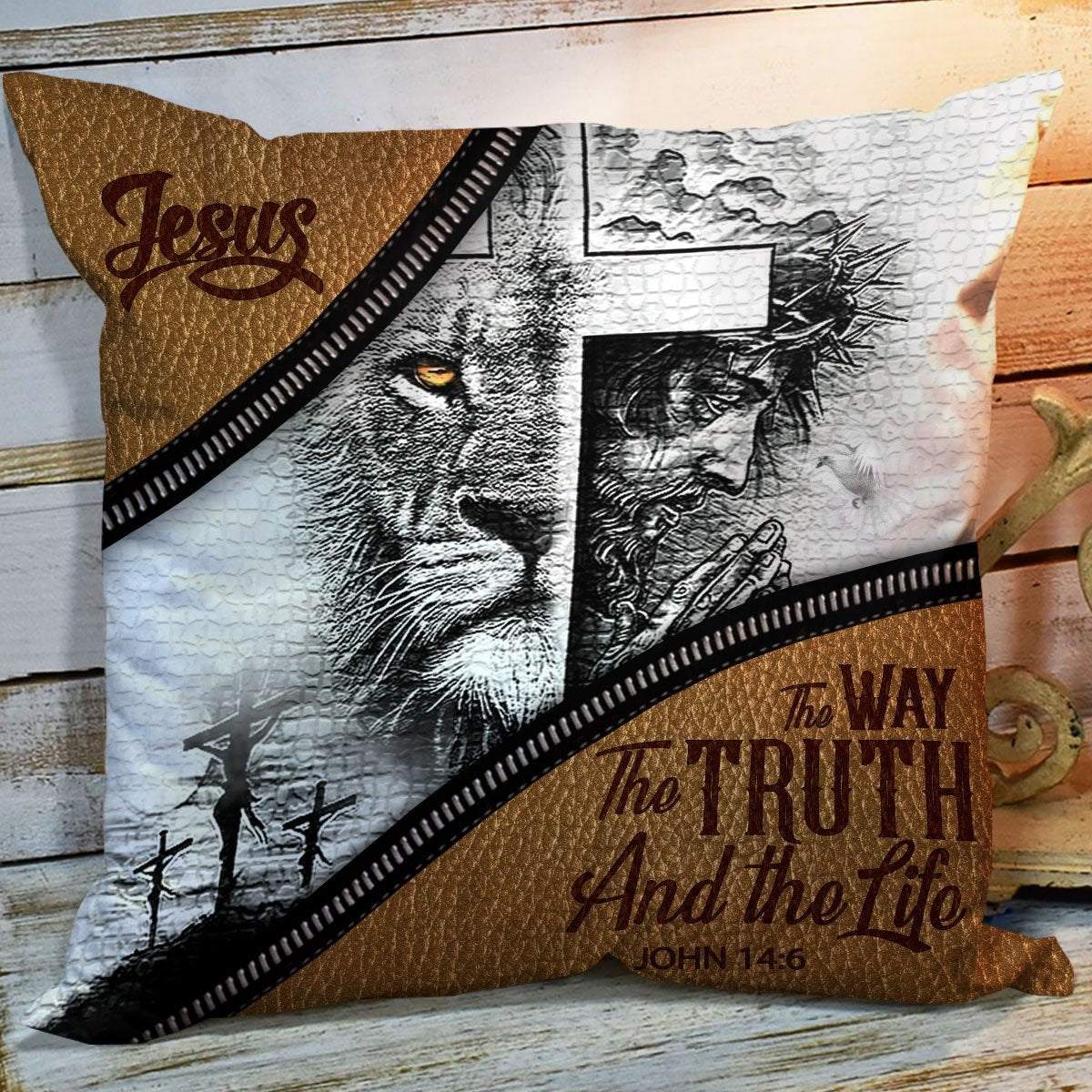 Bible Verse Pillow - Scripture Pillow - God Pillow -  Unique Throw Pillow - The Way The Truth And The Life