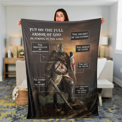 Christian Throw Blanket, Jesus Blanket, Warrior Of God Blanket, The Sword Of The Spirit, The Shield Of Faith Blanket - Put On The Full Armor Of God