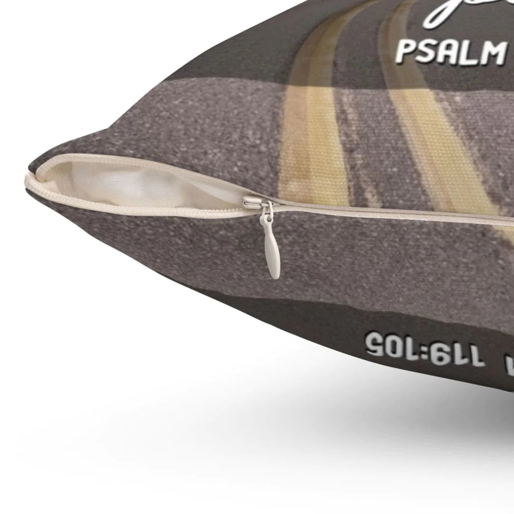 Christian Pillow, Bible Verse Pillow, Psalm 119:105 Pillow - Your Word Is A Lamp To My Feet